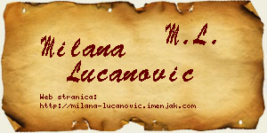 Milana Lučanović vizit kartica